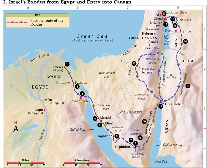LDS Bible Map 2 The Exodus